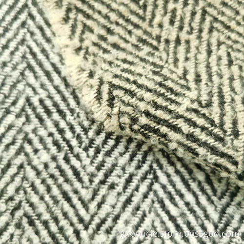 Boucle loops yarn herringbone design fabrics